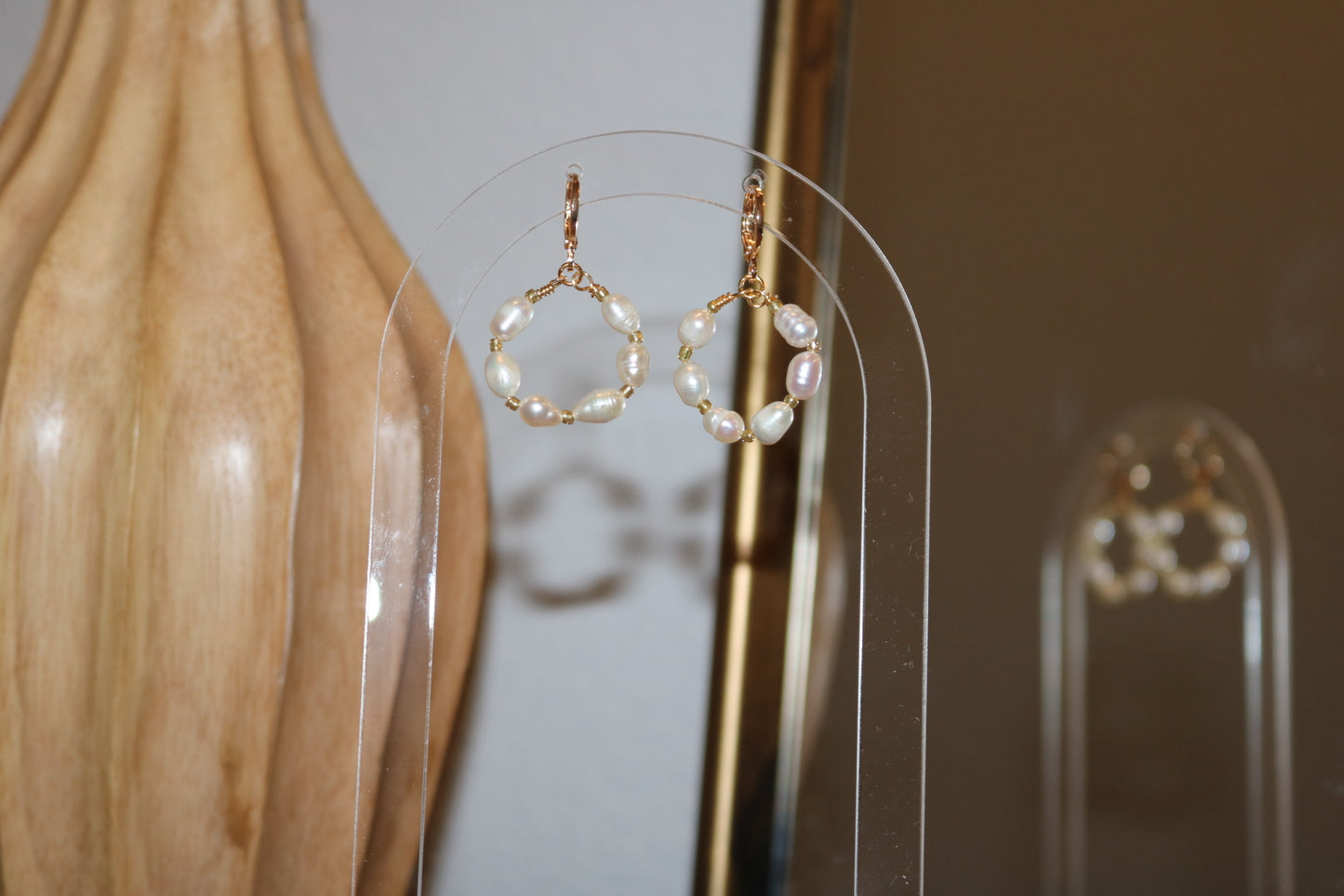 Circle Pearl Earrings