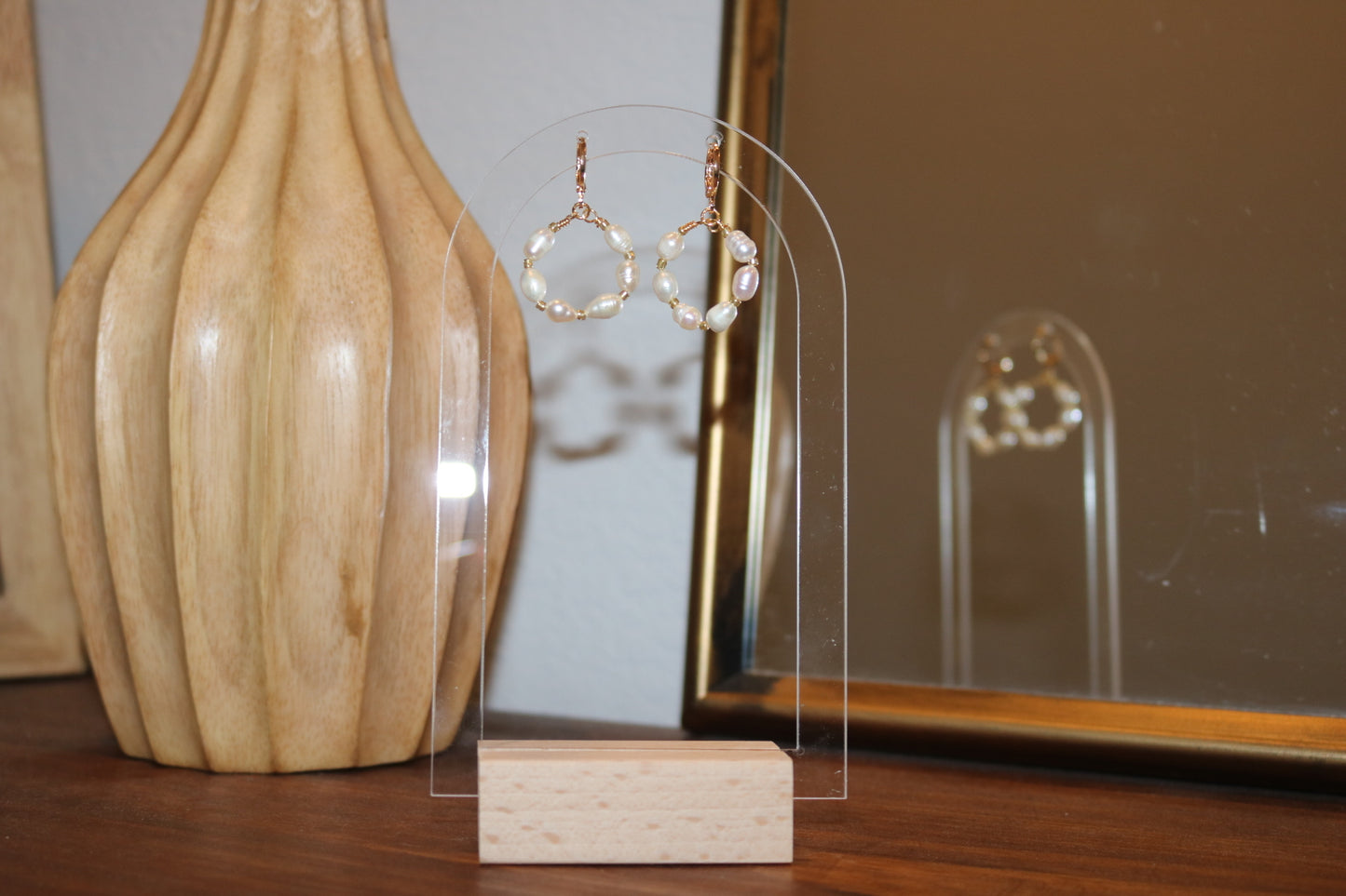 Circle Pearl Earrings