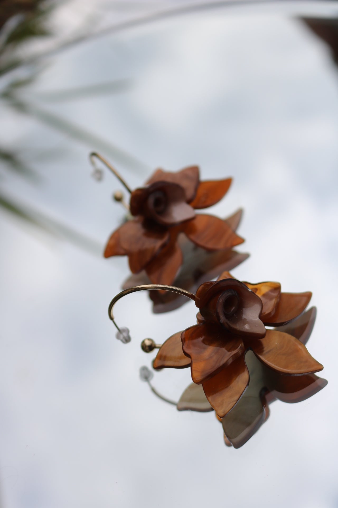 Brown Flower Earrings