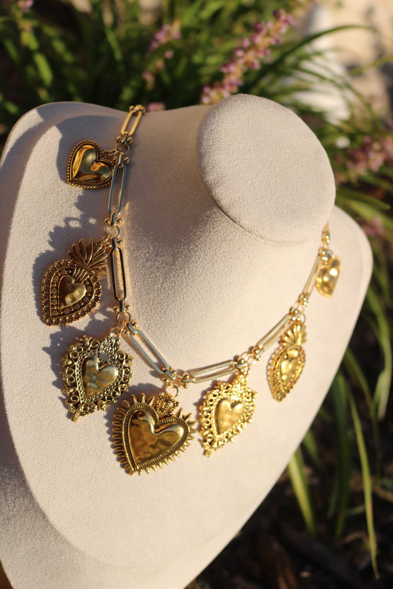 (Pre-order to ship on the week of october 14) Sagrado Corazón Charm Necklace