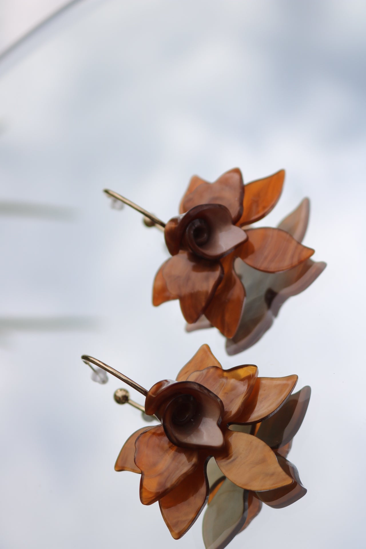 Brown Flower Earrings